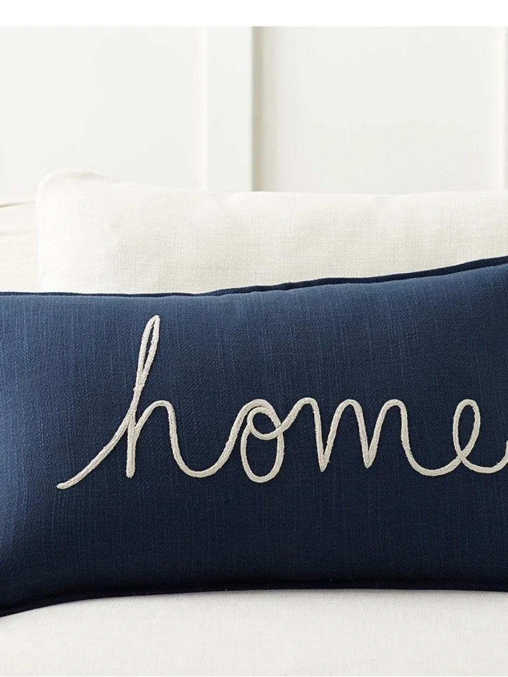 Pottery barn Home Sentiment Embroidered Lumbar Pillow Cover